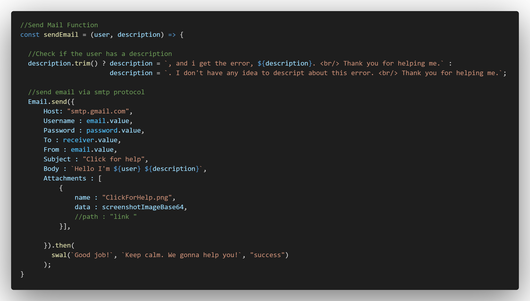 Requirements CDN screenshoot code